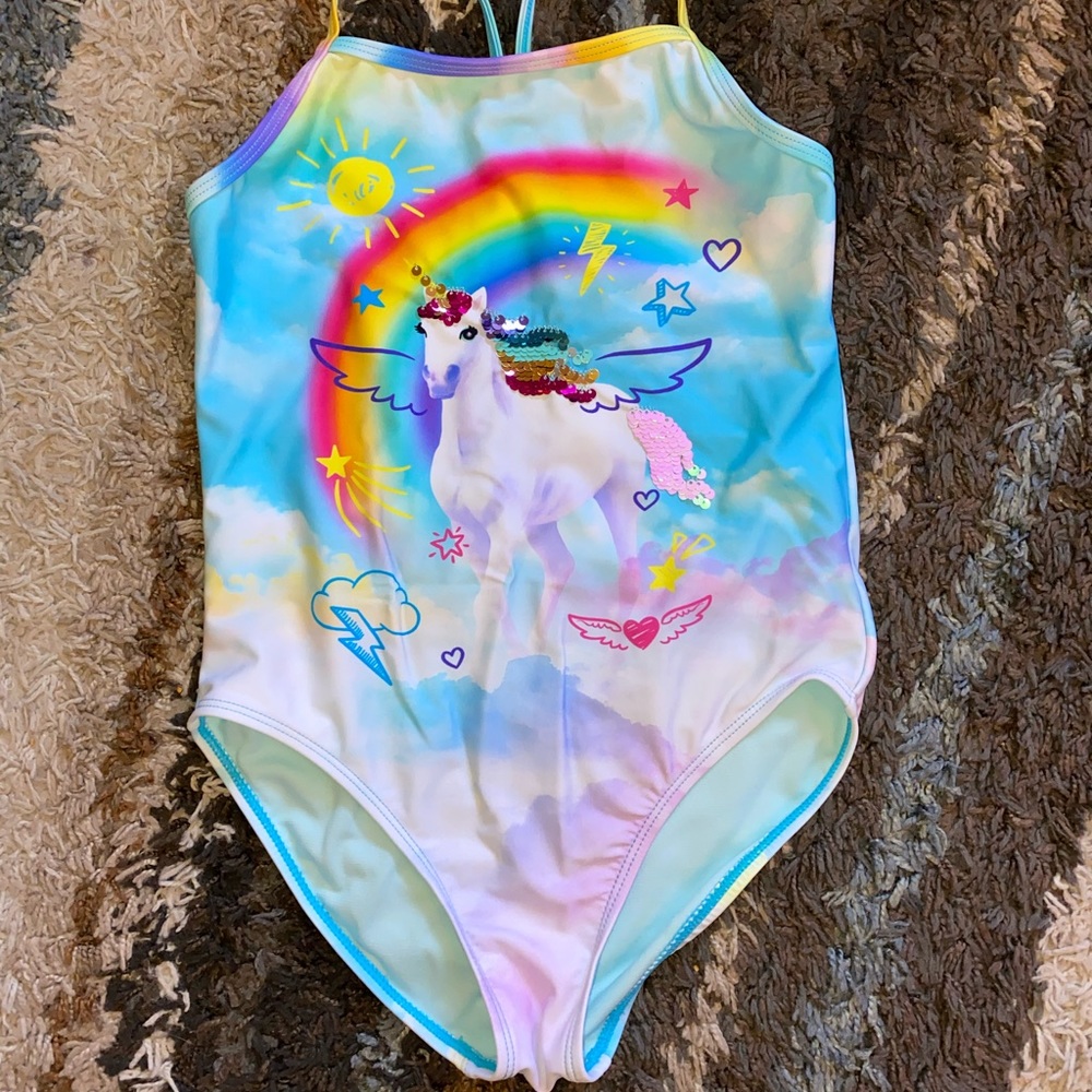Girls one-piece Swimsuit unicorn size 10/12